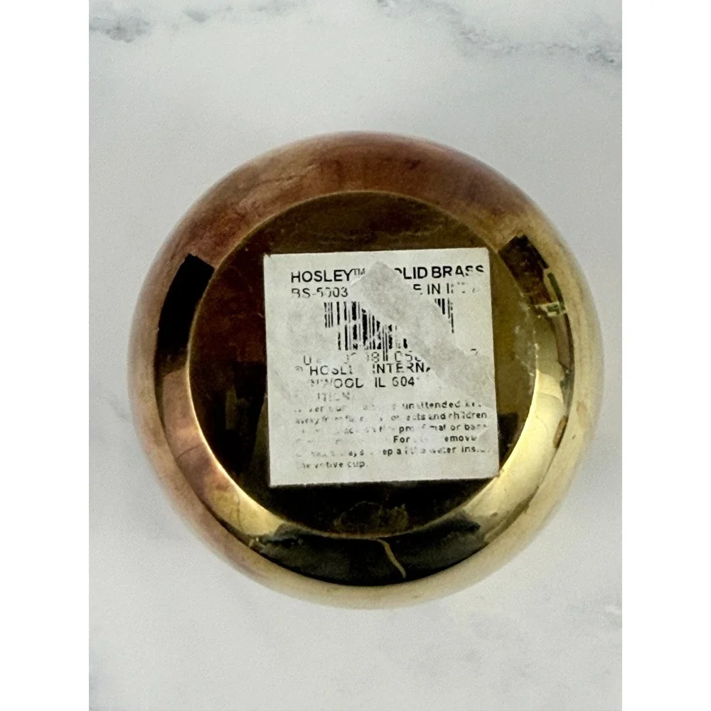 VTG Hosley Solid Brass Heart Cutout Votive Candle Holder Tea Light 2 1/2